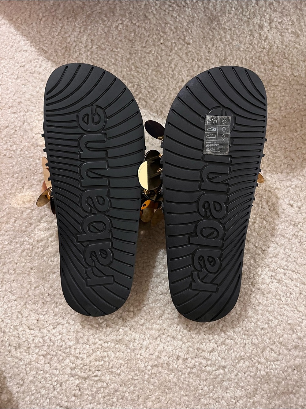 Paco Rabanne x H&M HM Sequin Disc Pool Slides Slippers Black - Picture 4 of 5